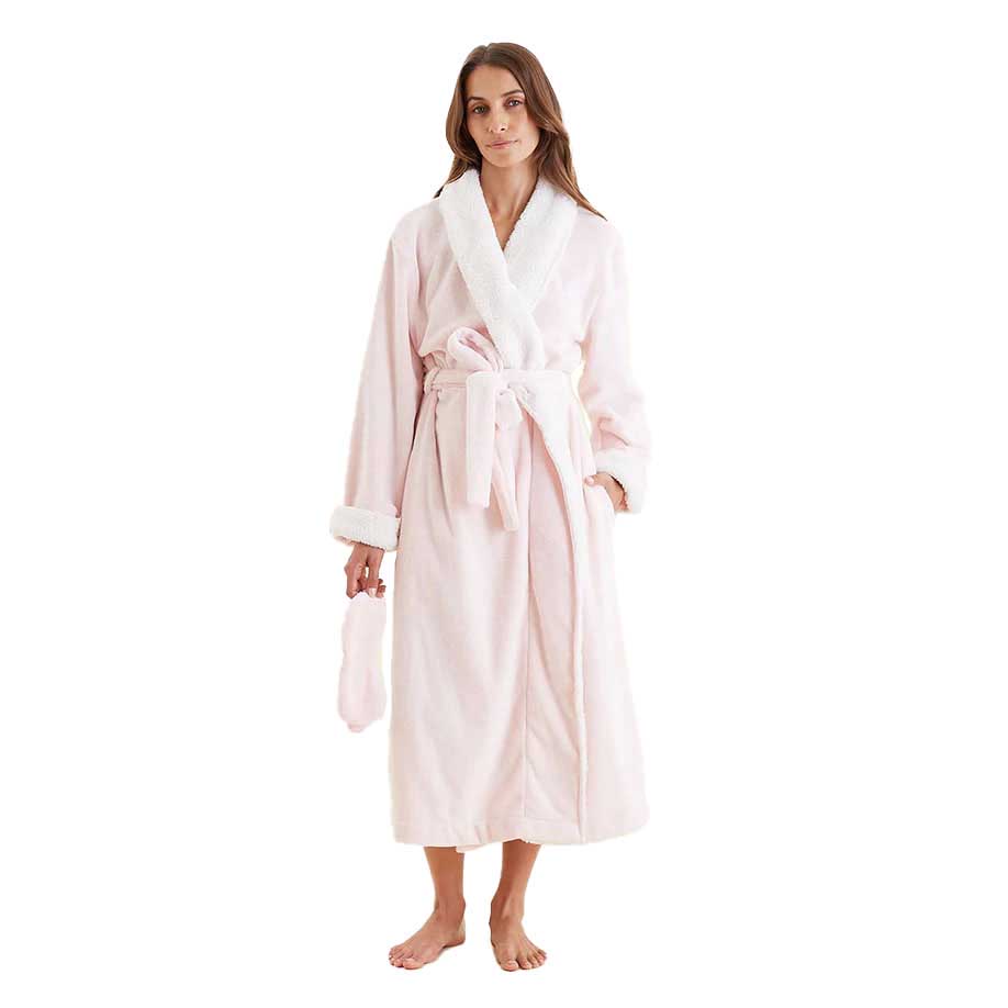Papinelle Plush Sherpa Robe & Sleep Mask